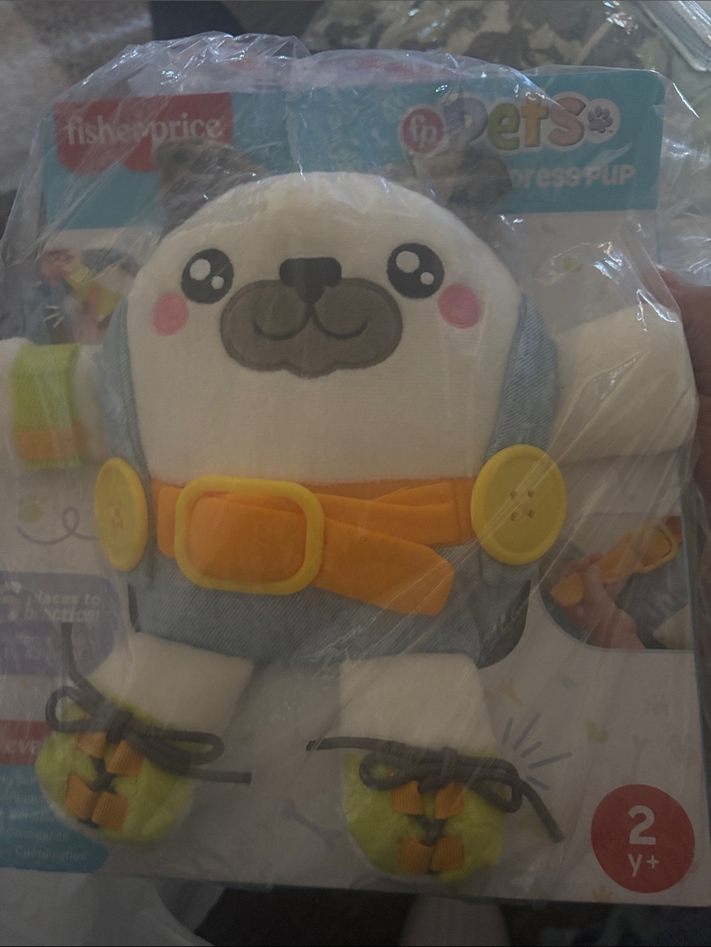 Fisher-Price fp Pets Dress Pup Plush - White, Gray & Yellow Accents - Picture 2 of 7